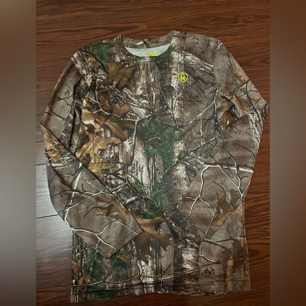 Youth long sleeve game winner camouflage athletic shirt